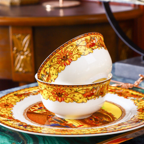 Ceramic Tableware Set with Qingming Festival Scene, Bowls and Plates from Jingdezhen, Gift Items with Custom Logo, Factory Wholesale for Home Use