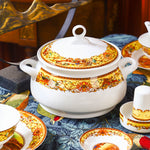 Ceramic Tableware Set with Qingming Festival Scene, Bowls and Plates from Jingdezhen, Gift Items with Custom Logo, Factory Wholesale for Home Use