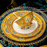 Customized Jingdezhen Tableware Set, Chinese Enamel Color Palace Style Bone China Bowls and Plates, Company Gift Customization